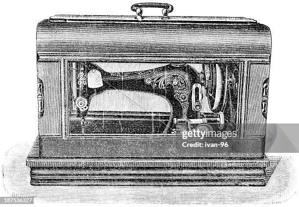 sewing machine - textile mill worker stock illustrations