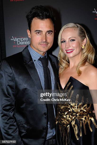 Joe King and Candice Accola attend The Vampire Diaries 100th Episode Celebration on November 9, 2013 in Atlanta, Georgia.