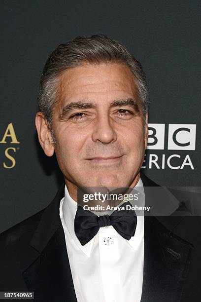 George Clooney attends the 2013 BAFTA LA Jaguar Britannia Awards presented by BBC America at The Beverly Hilton Hotel on November 9, 2013 in Beverly...