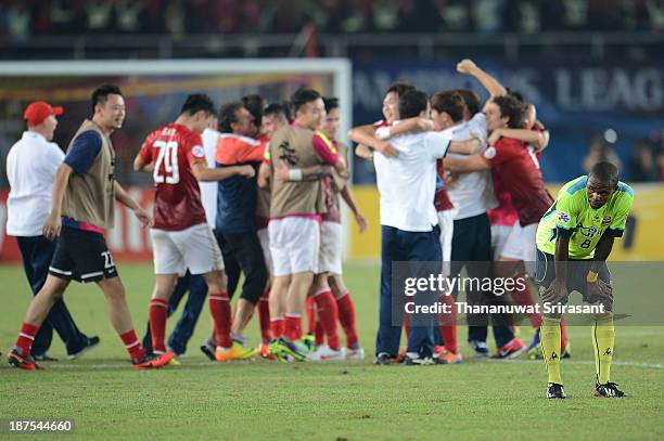 Adilson Dos Santos of FC Seoul reacts after the AFC Champions League Final 2nd leg match between Guangzhou Evergrande and FC Seoul at Guangzhou...