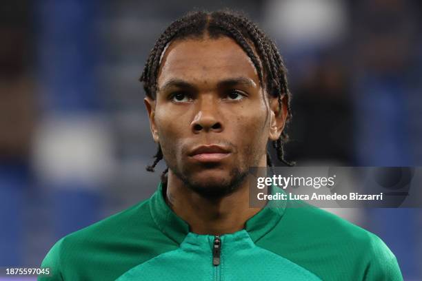 Armand Laurienté of US Sassuolo looks on during the Serie A TIM match between US Sassuolo and Genoa CFC at Mapei Stadium - Citta' del Tricolore on...