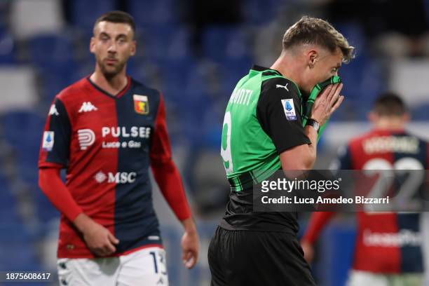 Andrea Pinamonti of US Sassuolo shows his dejection during the Serie A TIM match between US Sassuolo and Genoa CFC at Mapei Stadium - Citta' del...