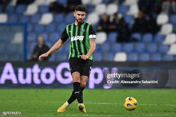 Martin Erlic of US Sassuolo in action during the Serie A TIM match between US Sassuolo and Genoa CFC at Mapei Stadium - Citta' del Tricolore on...