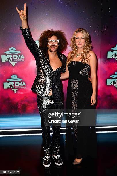 Redfoo and Victoria Azarenka attend the MTV EMA's 2013 at the Ziggo Dome on November 10, 2013 in Amsterdam, Netherlands.