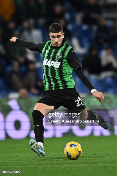 Cristian Volpato of US Sassuolo in action during the Serie A TIM match between US Sassuolo and Genoa CFC at Mapei Stadium - Citta' del Tricolore on...