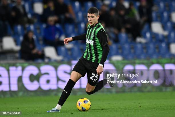 Cristian Volpato of US Sassuolo in action during the Serie A TIM match between US Sassuolo and Genoa CFC at Mapei Stadium - Citta' del Tricolore on...