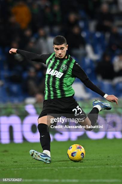 Cristian Volpato of US Sassuolo in action during the Serie A TIM match between US Sassuolo and Genoa CFC at Mapei Stadium - Citta' del Tricolore on...