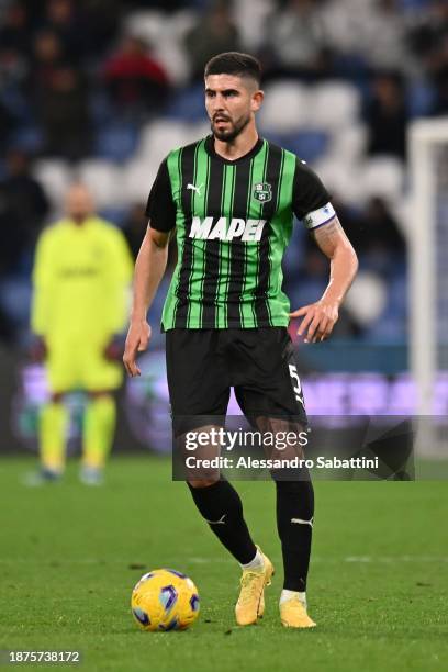 Martin Erlic of US Sassuolo in action during the Serie A TIM match between US Sassuolo and Genoa CFC at Mapei Stadium - Citta' del Tricolore on...