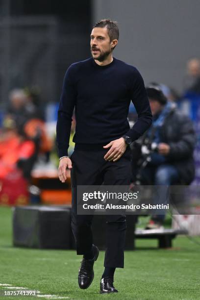 Alessio Dionisi head coach of US Sassuolo during the Serie A TIM match between US Sassuolo and Genoa CFC at Mapei Stadium - Citta' del Tricolore on...