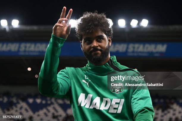 Emil Konradsen Ceide of US Sassuolo during the Serie A TIM match between US Sassuolo and Genoa CFC at Mapei Stadium - Citta' del Tricolore on...