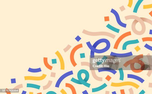 stockillustraties, clipart, cartoons en iconen met confetti celebration abstract geometric excitement shapes background - feest