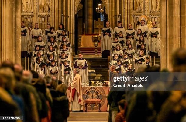 Justin Welby , the Archbishop of Canterbury leads Christmas Day morning Eucharist service at Canterbury Cathedral in Canterbury, United Kingdom on...