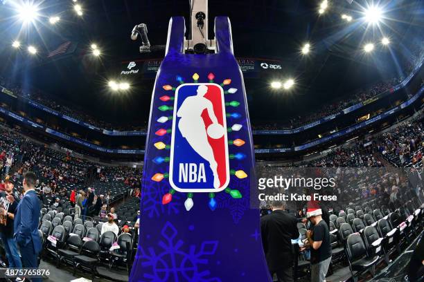 Stanchion photographed before the game on December 25, 2023 at Footprint Center in Phoenix, Arizona. NOTE TO USER: User expressly acknowledges and...