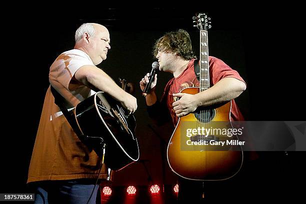 Kyle Gass and Jack Black of Tenacious D perform during Fun Fun Fun Fest at Auditorium Shores on November 9, 2013 in Austin, Texas.