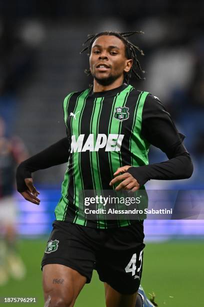 Armand Laurienté of US Sassuolo looks on during the Serie A TIM match between US Sassuolo and Genoa CFC at Mapei Stadium - Citta' del Tricolore on...