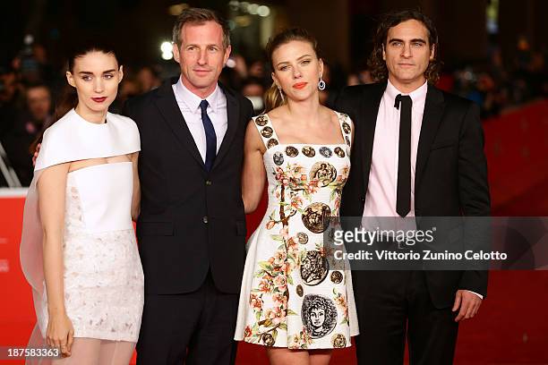 Actress Rooney Mara, director Spike Jonze and actors Joaquin Phoenix and Scarlett Johansson attend 'Her' Premiere during The 8th Rome Film Festival...