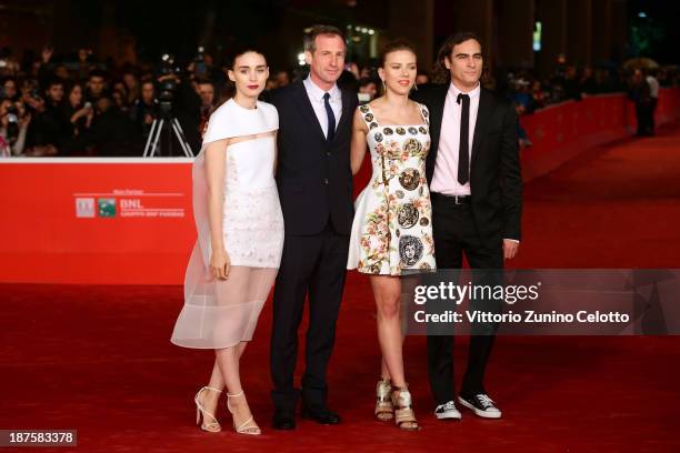 Actress Rooney Mara, director Spike Jonze and actors Joaquin Phoenix and Scarlett Johansson attend 'Her' Premiere during The 8th Rome Film Festival...