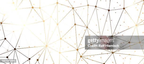 a web of dots connected by lines against a black background - spotted stock illustrations