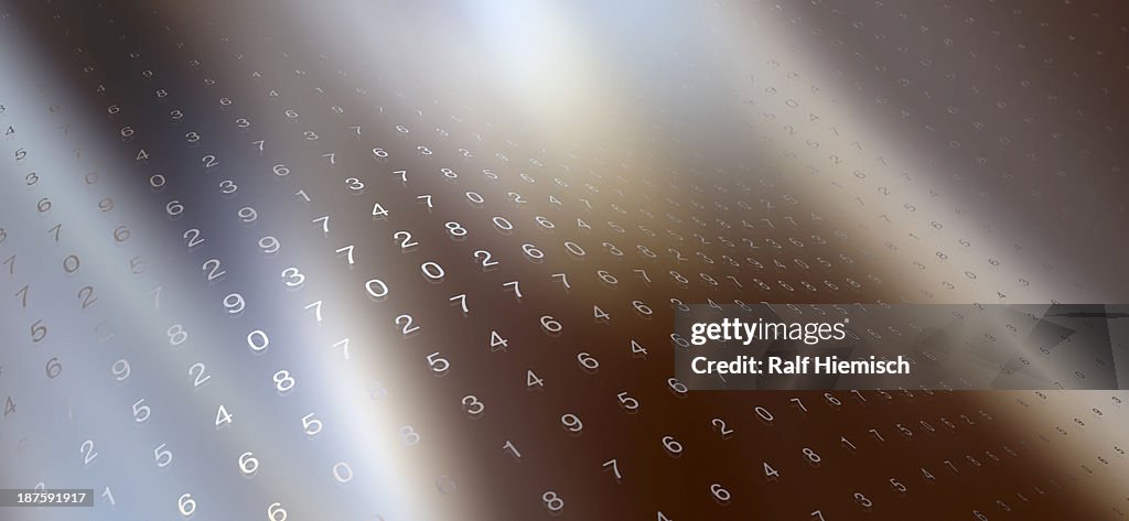 Multiple Rows Of Random Numbers On A Shiny Surface High-Res Vector ...