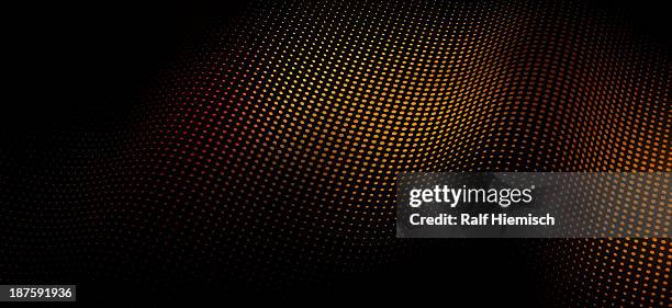 a wave pattern of dots over shadow - black background stock illustrations