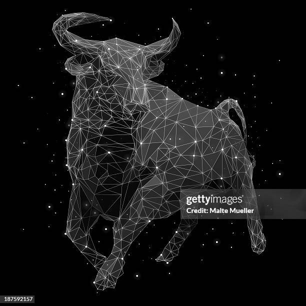 the constellation of taurus - bulle männliches tier stock-grafiken, -clipart, -cartoons und -symbole