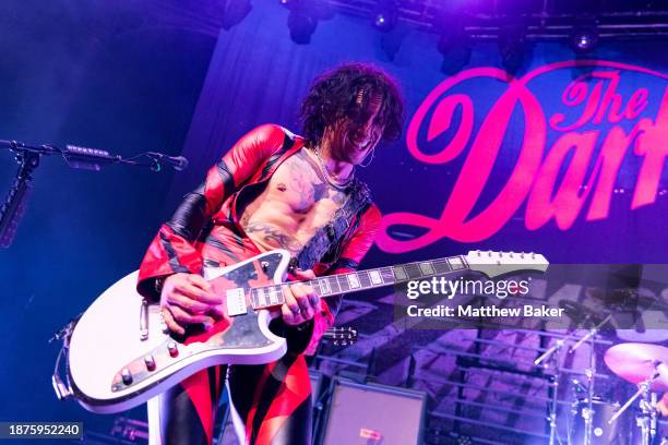 Justin Hawkins of The Darkness performs at The Roundhouse on December 22, 2023 in London, England.