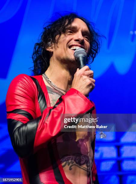 Justin Hawkins of The Darkness performs at The Roundhouse on December 22, 2023 in London, England.