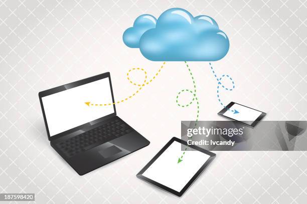 ilustraciones, imágenes clip art, dibujos animados e iconos de stock de computación en nube - almacenamiento en nube