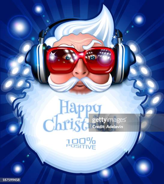 stockillustraties, clipart, cartoons en iconen met santa dj - dj