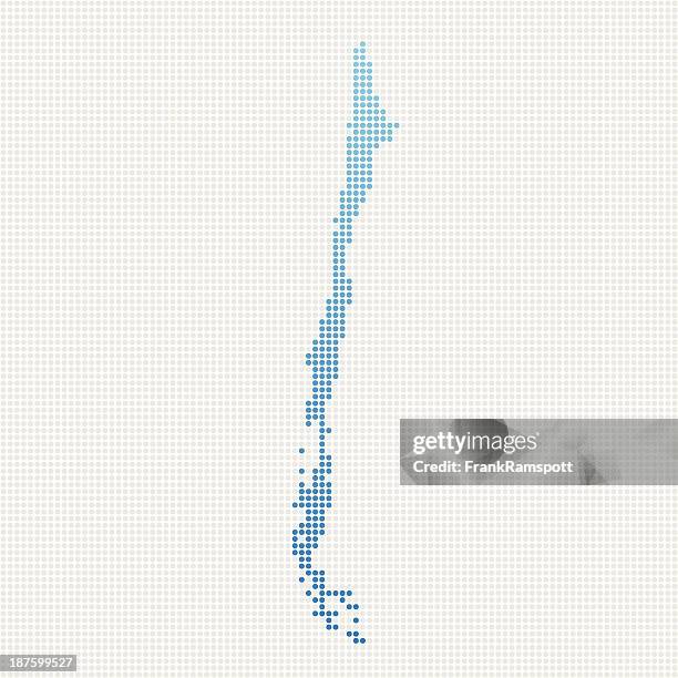 chile map blue dot pattern - chile stock illustrations