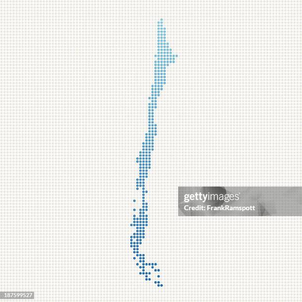 chile map blue dot pattern - chile map stock illustrations