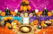Mexican day of the dead altar (Dia de Muertos)
