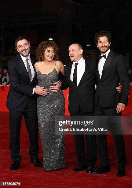Filippo Timi, Valeria Golino, director Marco Simon Puccioni and Francesco Scianna attend 'Come Il Vento' Premiere during The 8th Rome Film Festival...