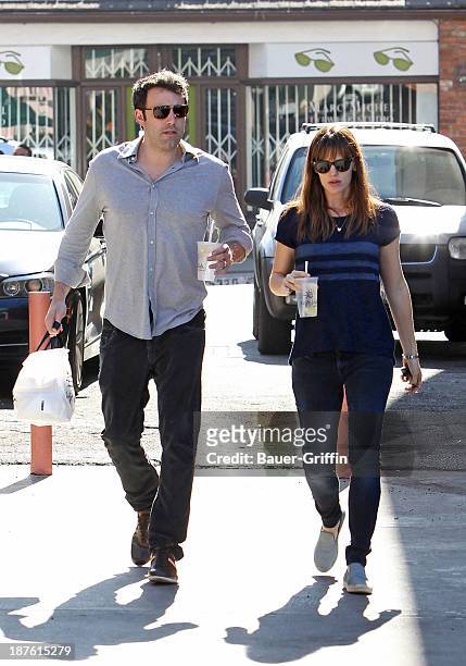 November 10: Jennifer Garner and Ben Affleck are seen on November 10, 2013 in Los Angeles, California.