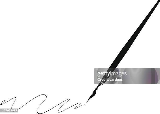 black pen with black ink making swirls - pencil nib stock illustrations