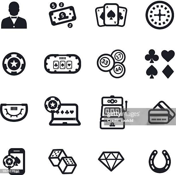 ilustraciones, imágenes clip art, dibujos animados e iconos de stock de iconos de juegos - jugar a juegos de azar