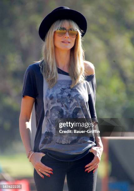 November 10: Heidi Klum is seen on November 10, 2013 in Los Angeles, California.