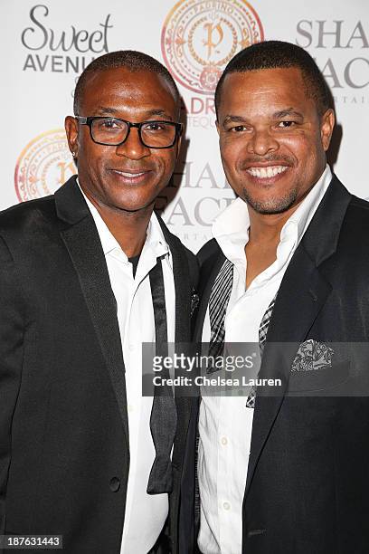 Actor / comedian Tommy Davidson cartoonist Robb Armstrong attend Tommy Davidson's birthday celebration at H.O.M.E. On November 10, 2013 in Beverly...