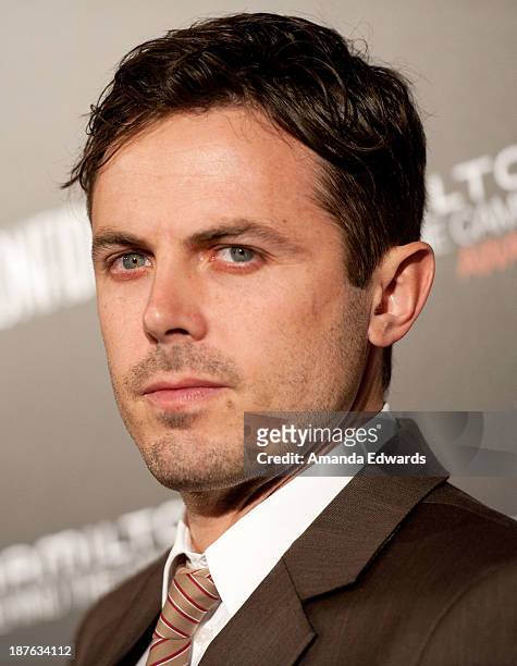 Actor Casey Affleck arrives at the 7th Annual Hamilton Behind The Camera Awards at The Wilshire Ebell Theatre on November 10, 2013 in Los Angeles,...