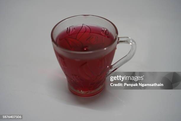 sago cycad with red sweet syrup bubble tea - sago drink stock pictures, royalty-free photos & images