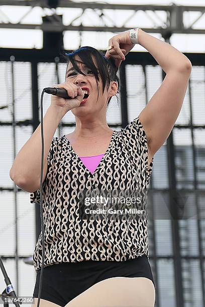 Kathleen Hanna of The Julie Ruin performs in concert during the final day of Fun Fun Fun Fest at Auditorium Shores on November 10, 2013 in Austin,...
