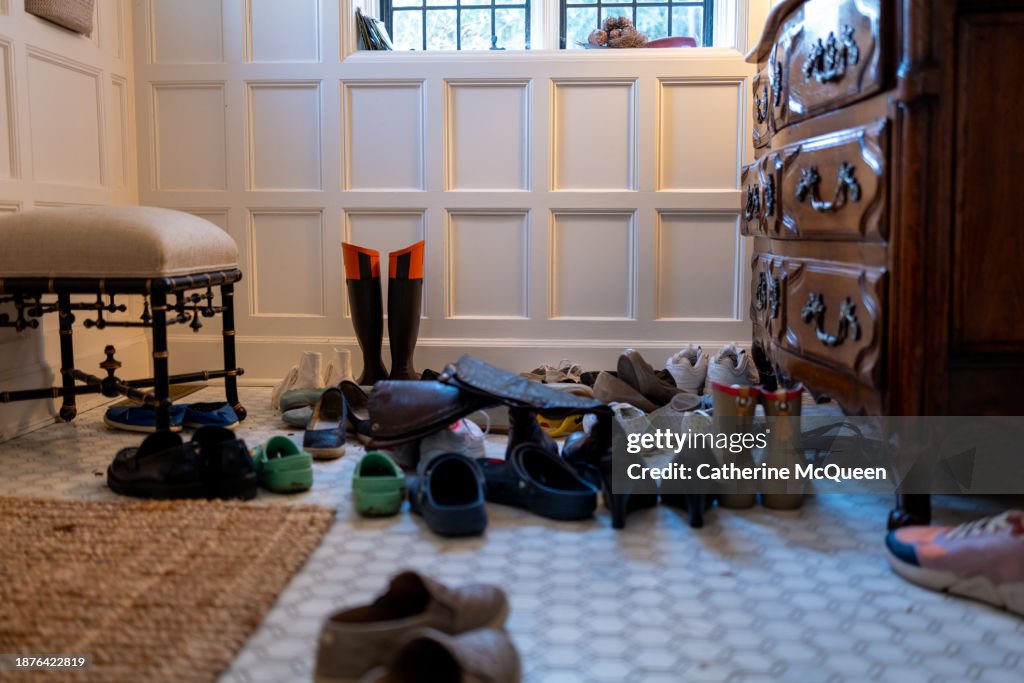 Shoes in family’s foyer