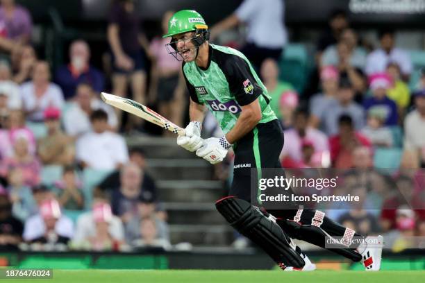 Melbourne Stars player Beau Webster calls for a run during the BBL match between the Sydney Sixers and the Melbourne Stars at the Sydney Cricket...