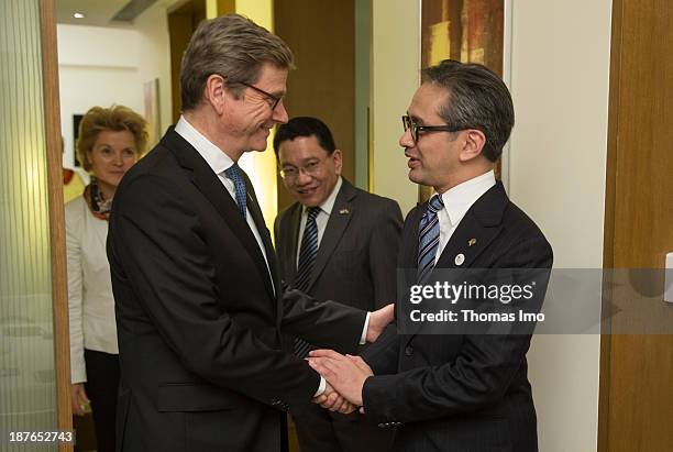German Foreign Minister Guido Westerwelle meets with Marty Natalegawa, Minister of Foreign Affairs of Indonesia, during a meeting of the ASEM foreign...