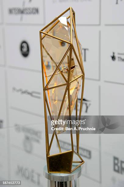 General view of the winner trophy for the British Independent Film Awards at St Martin's Lane Hotel on November 11, 2013 in London, England.
