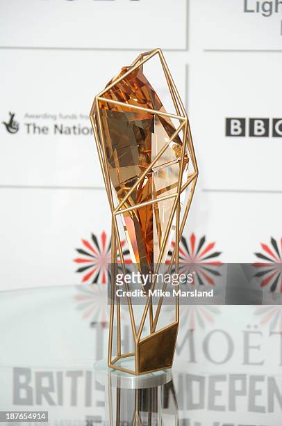 General view of the winner trophy for the British Independent Film Awards at St Martin's Lane Hotel on November 11, 2013 in London, England.