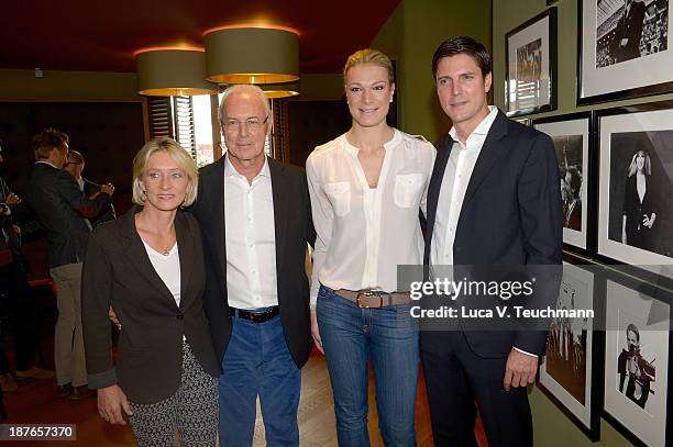 Franz Beckenbauer; Heidi Beckenbauer; Maria Hoefl-Riesch and Marcus Hoefl attend Marcus Hoefl Management Celebrates 10 Years Anniversary at the...