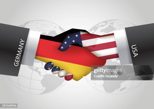 germany-usa hankshake - united nations stock illustrations