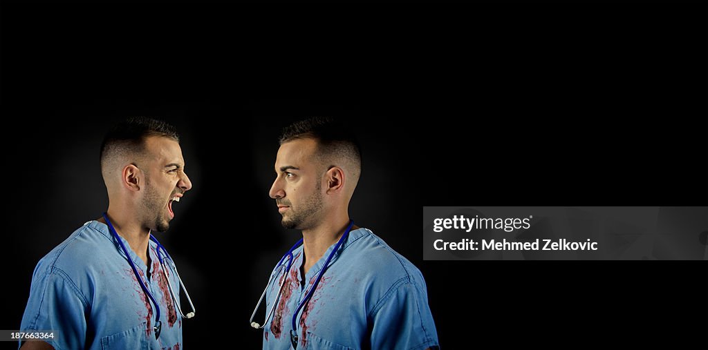 Doctor Arguing With Himself Dilema