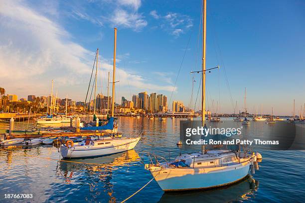 san diego skyline and bay, california - san diego skyline stock pictures, royalty-free photos & images